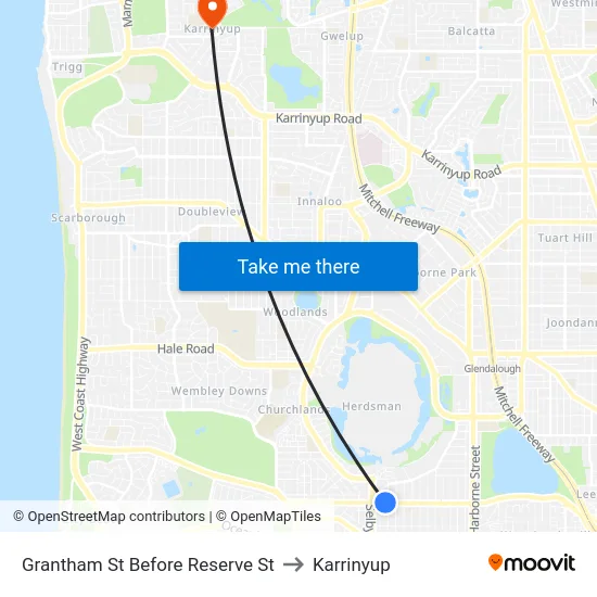 Grantham St Before Reserve St to Karrinyup map