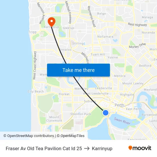 Fraser Av Old Tea Pavilion Cat Id 25 to Karrinyup map