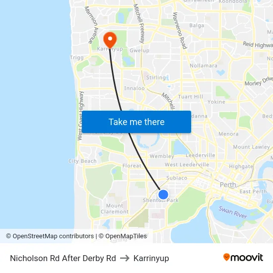 Nicholson Rd After Derby Rd to Karrinyup map