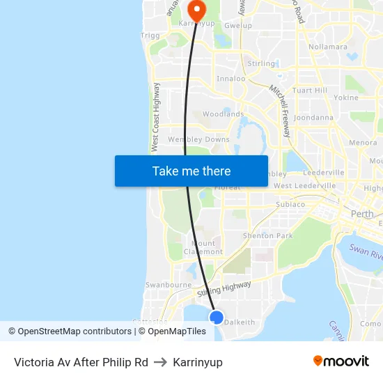 Victoria Av After Philip Rd to Karrinyup map