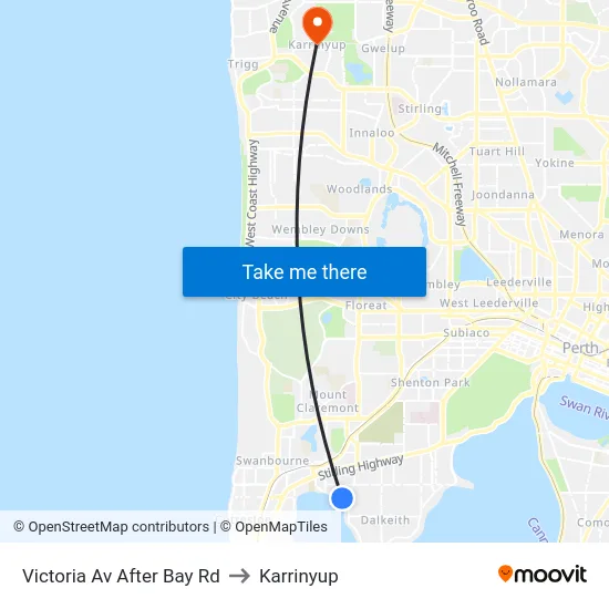 Victoria Av After Bay Rd to Karrinyup map
