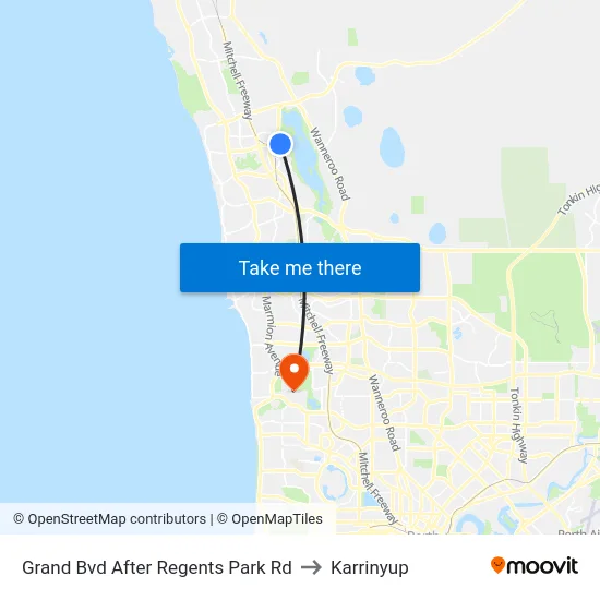 Grand Bvd After Regents Park Rd to Karrinyup map