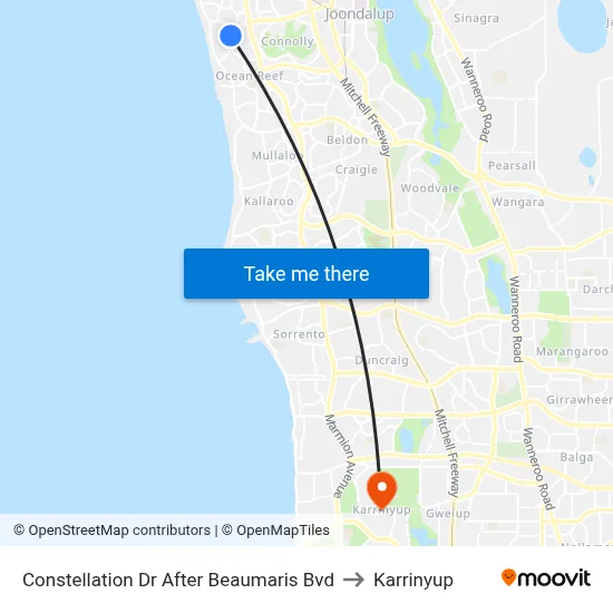Constellation Dr After Beaumaris Bvd to Karrinyup map
