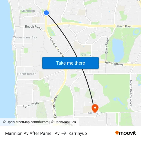 Marmion Av After Parnell Av to Karrinyup map