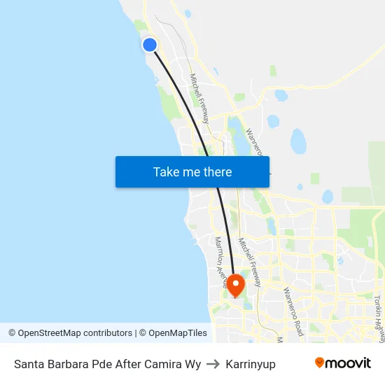 Santa Barbara Pde After Camira Wy to Karrinyup map