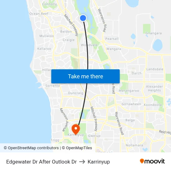 Edgewater Dr After Outlook Dr to Karrinyup map