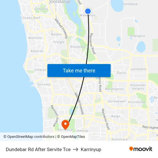 Dundebar Rd After Servite Tce to Karrinyup map