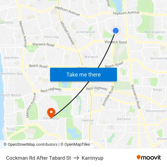 Cockman Rd After Tabard St to Karrinyup map