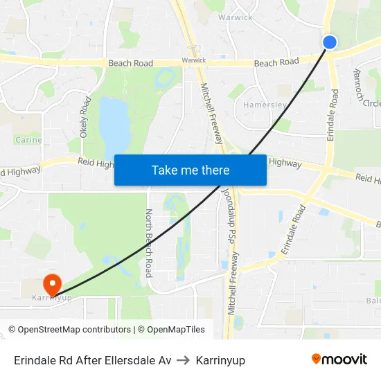 Erindale Rd After Ellersdale Av to Karrinyup map