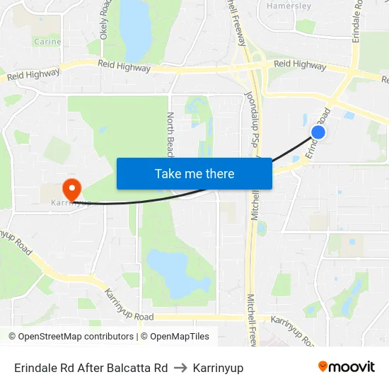 Erindale Rd After Balcatta Rd to Karrinyup map