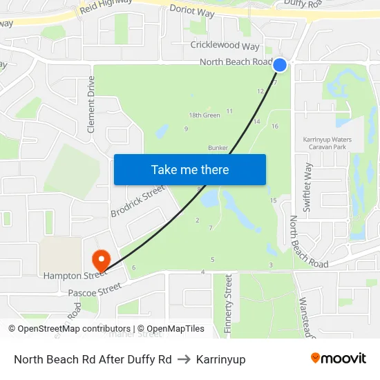 North Beach Rd After Duffy Rd to Karrinyup map