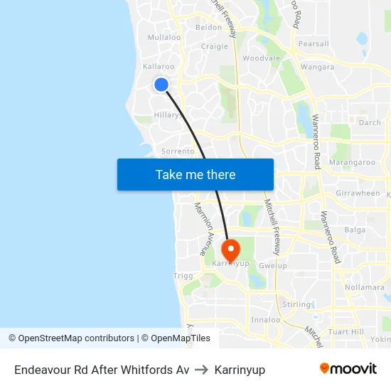 Endeavour Rd After Whitfords Av to Karrinyup map
