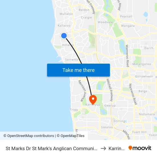St Marks Dr St Mark's Anglican Community School to Karrinyup map