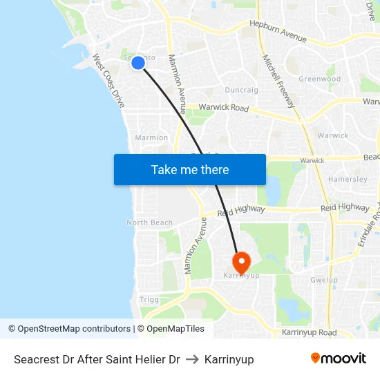 Seacrest Dr After Saint Helier Dr to Karrinyup map