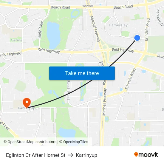 Eglinton Cr After Hornet St to Karrinyup map