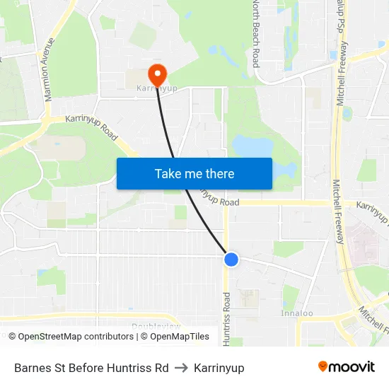 Barnes St Before Huntriss Rd to Karrinyup map