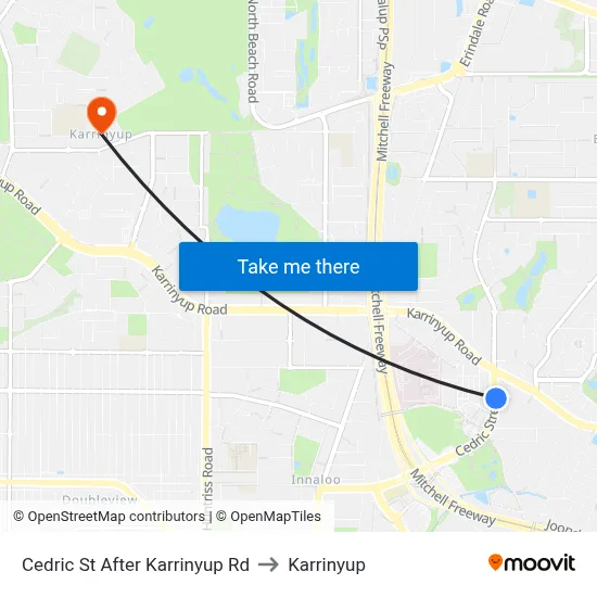 Cedric St After Karrinyup Rd to Karrinyup map