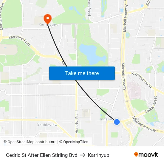 Cedric St After Ellen Stirling Bvd to Karrinyup map