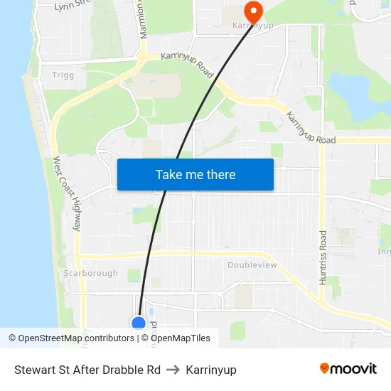 Stewart St After Drabble Rd to Karrinyup map