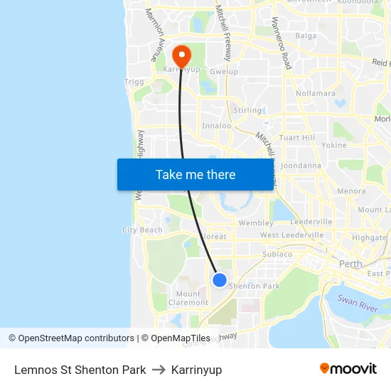 Lemnos St Shenton Park to Karrinyup map