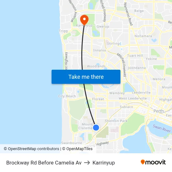 Brockway Rd Before Camelia Av to Karrinyup map