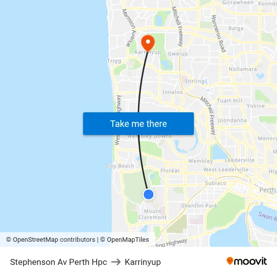 Stephenson Av Perth Hpc to Karrinyup map