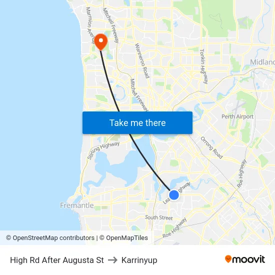 High Rd After Augusta St to Karrinyup map