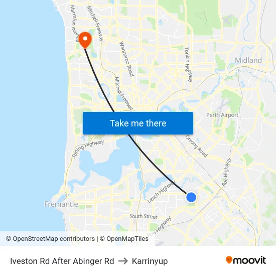 Iveston Rd After Abinger Rd to Karrinyup map