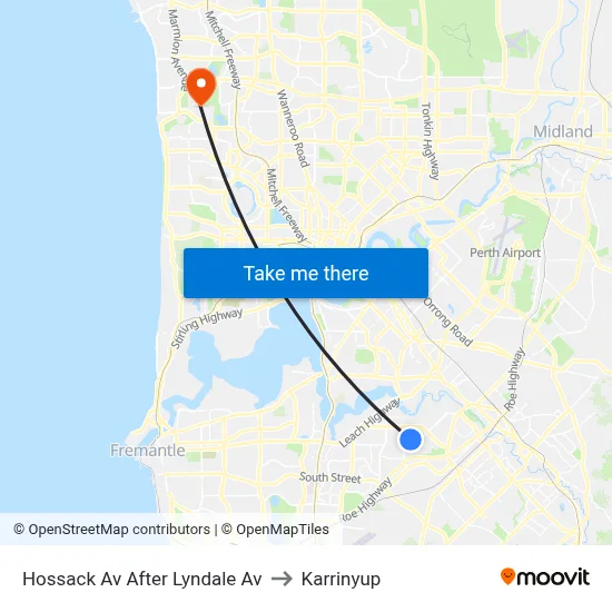 Hossack Av After Lyndale Av to Karrinyup map