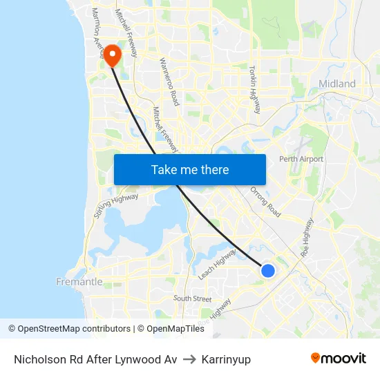 Nicholson Rd After Lynwood Av to Karrinyup map