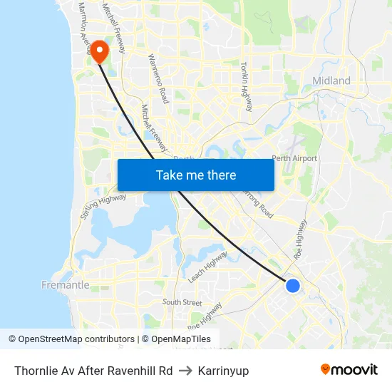Thornlie Av After Ravenhill Rd to Karrinyup map