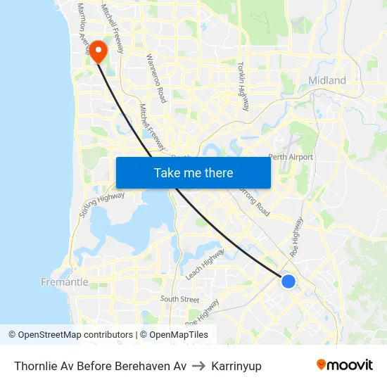 Thornlie Av Before Berehaven Av to Karrinyup map