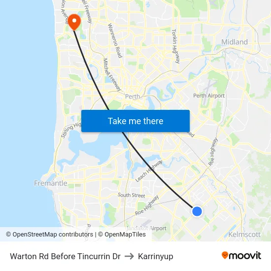 Warton Rd Before Tincurrin Dr to Karrinyup map