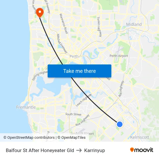 Balfour St After Honeyeater Gld to Karrinyup map