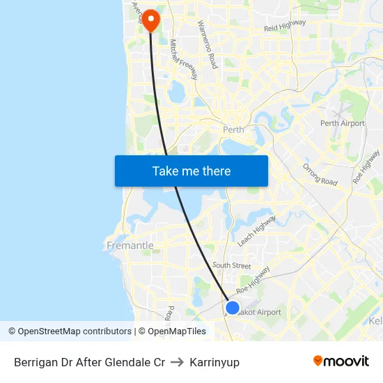Berrigan Dr After Glendale Cr to Karrinyup map