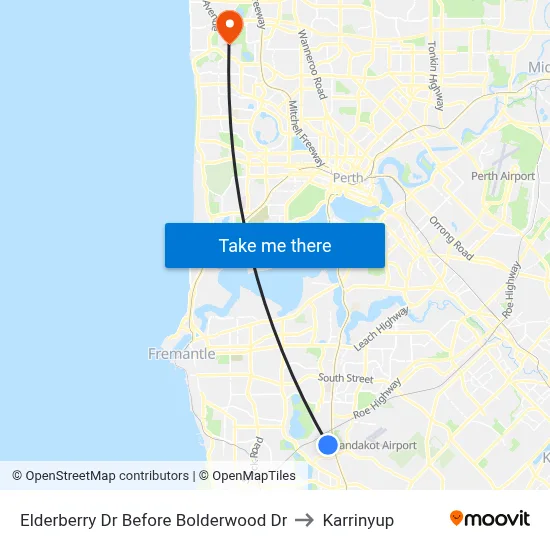 Elderberry Dr Before Bolderwood Dr to Karrinyup map