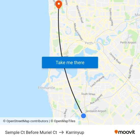Semple Ct Before Muriel Ct to Karrinyup map