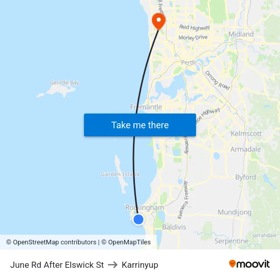June Rd After Elswick St to Karrinyup map