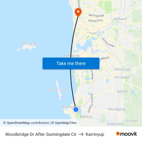 Woodbridge Dr After Sunningdale Cir to Karrinyup map