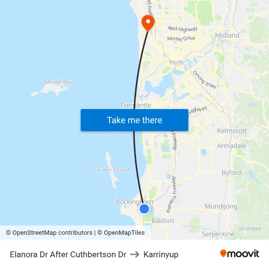 Elanora Dr After Cuthbertson Dr to Karrinyup map