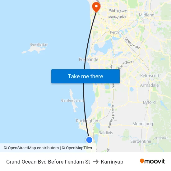Grand Ocean Bvd Before Fendam St to Karrinyup map
