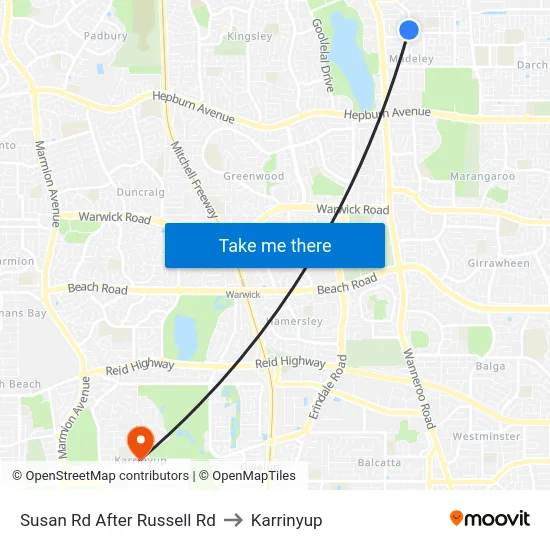 Susan Rd After Russell Rd to Karrinyup map
