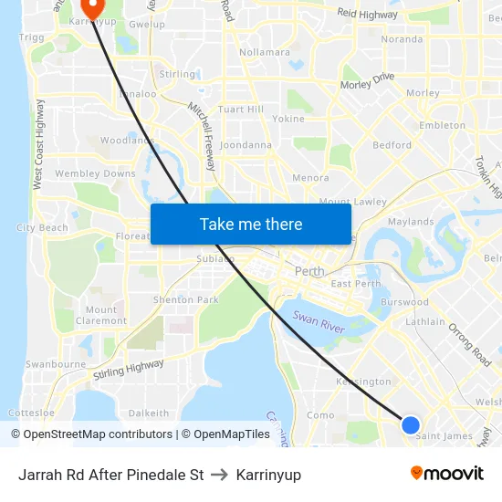 Jarrah Rd After Pinedale St to Karrinyup map