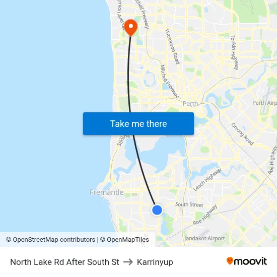 North Lake Rd After South St to Karrinyup map