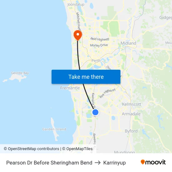 Pearson Dr Before Sheringham Bend to Karrinyup map