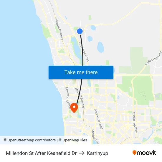 Millendon St After Keanefield Dr to Karrinyup map