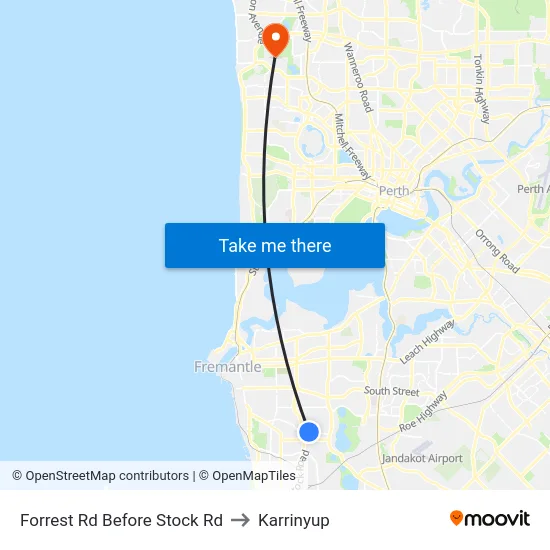 Forrest Rd Before Stock Rd to Karrinyup map