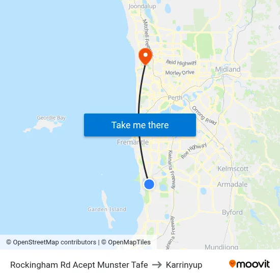 Rockingham Rd Acept Munster Tafe to Karrinyup map