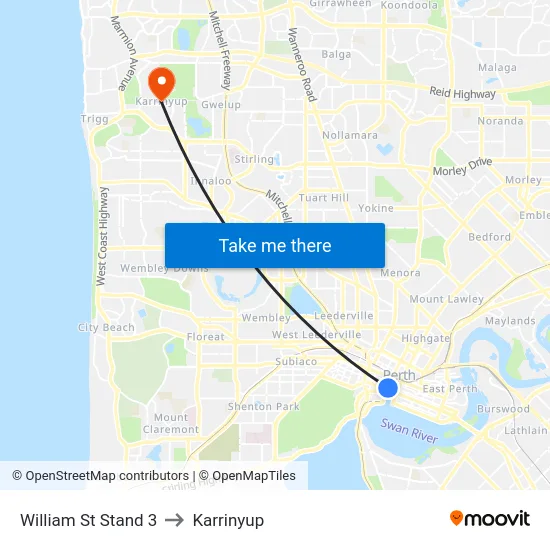 William St Stand 3 to Karrinyup map