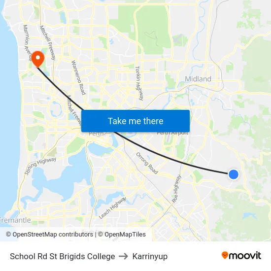 School Rd St Brigids College to Karrinyup map